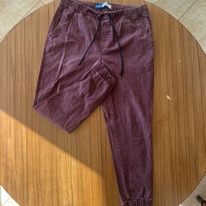 Men’s Old Navy Burgundy Joggers with Drawstring Large